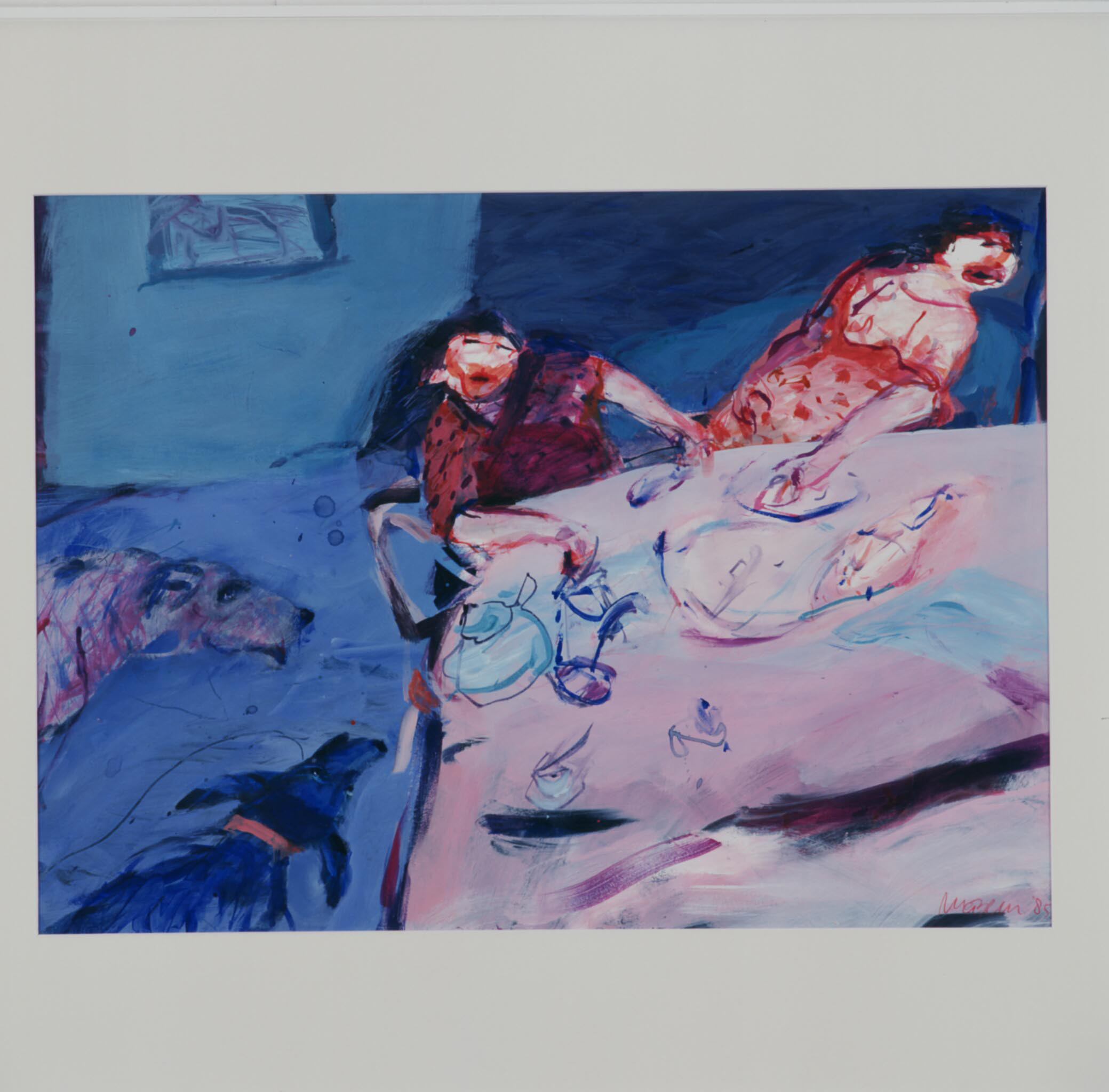 Kunstwerk Figuur aan rose tafel door Bruin de, Margriet