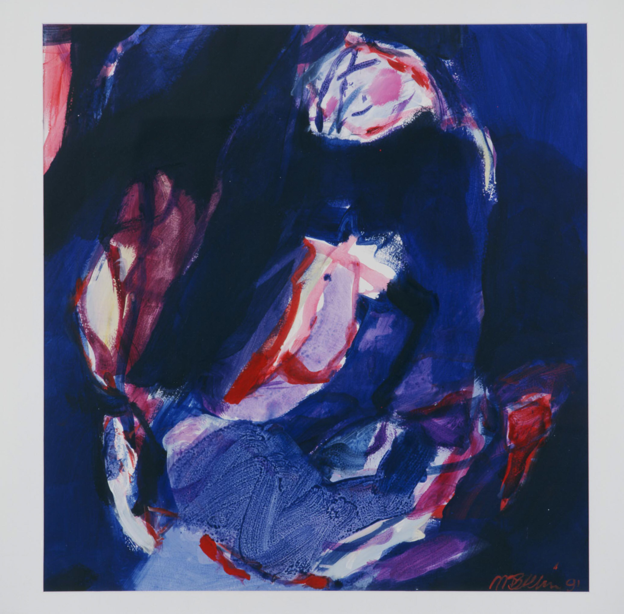 Kunstwerk Maskers in rose door Bruin de, Margriet