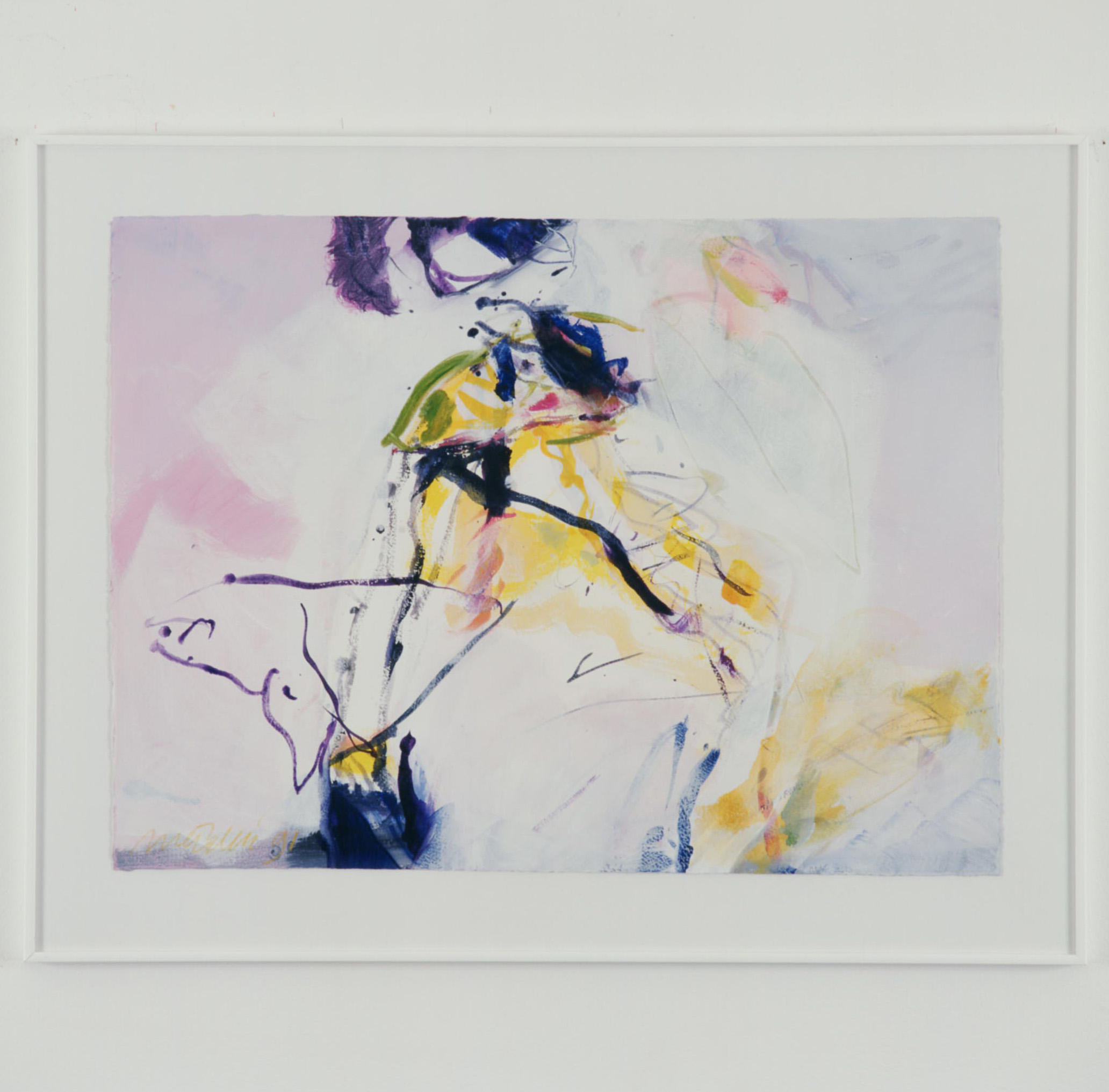 Kunstwerk Avontuur met geel door Bruin de, Margriet