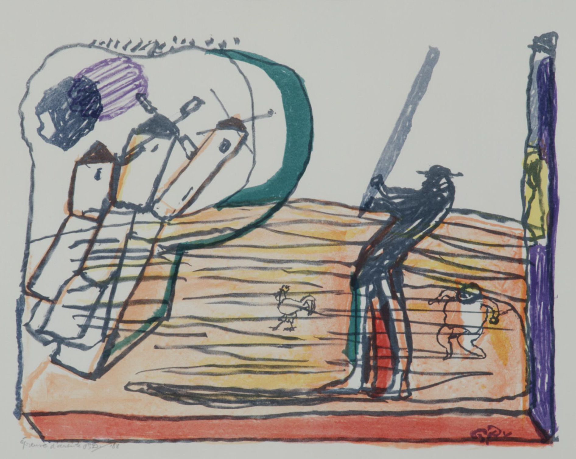 Kunstwerk Don quijote en de molens door Defesche, Pieter