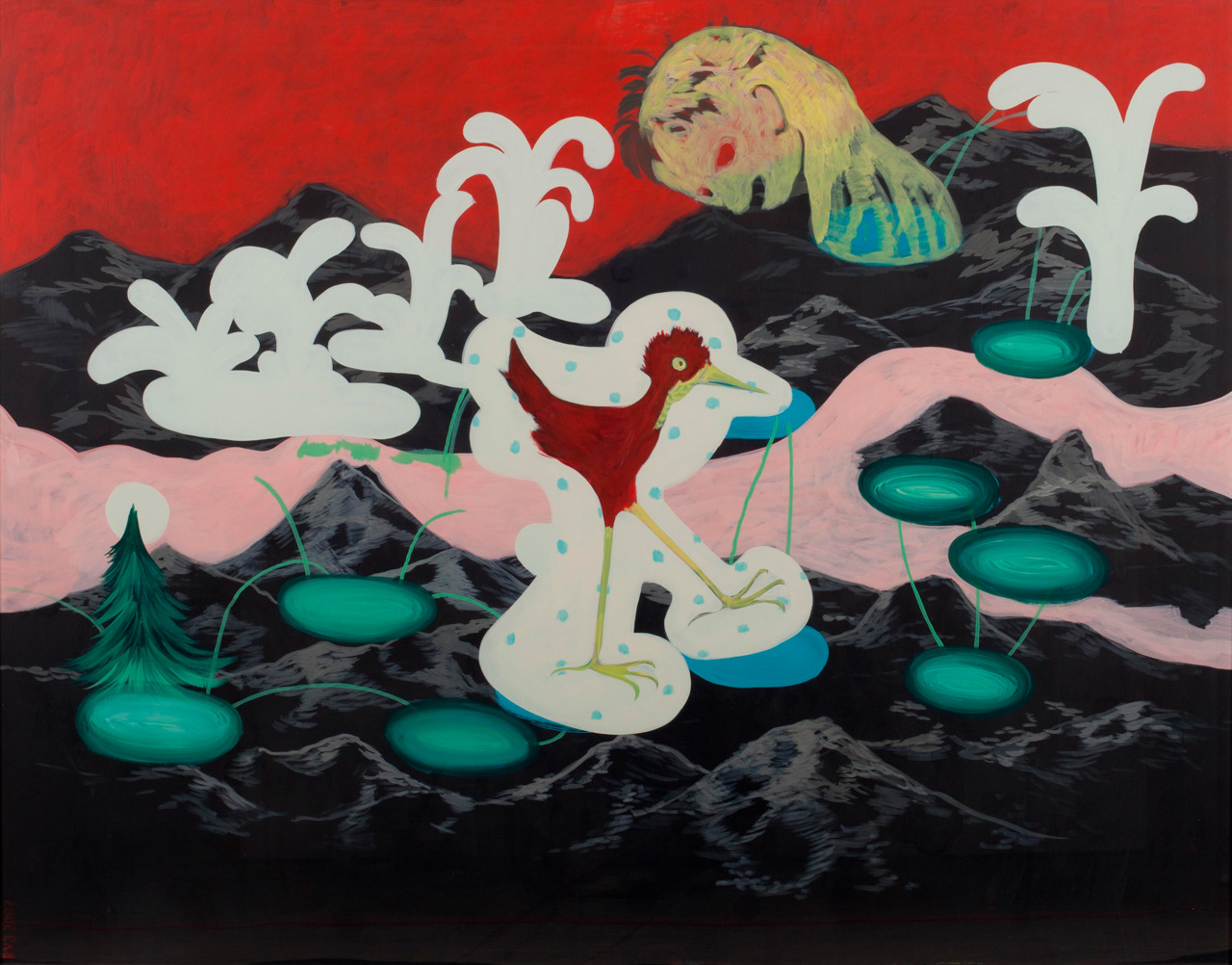 Kunstwerk Rode specht door Drie van, Birgitta