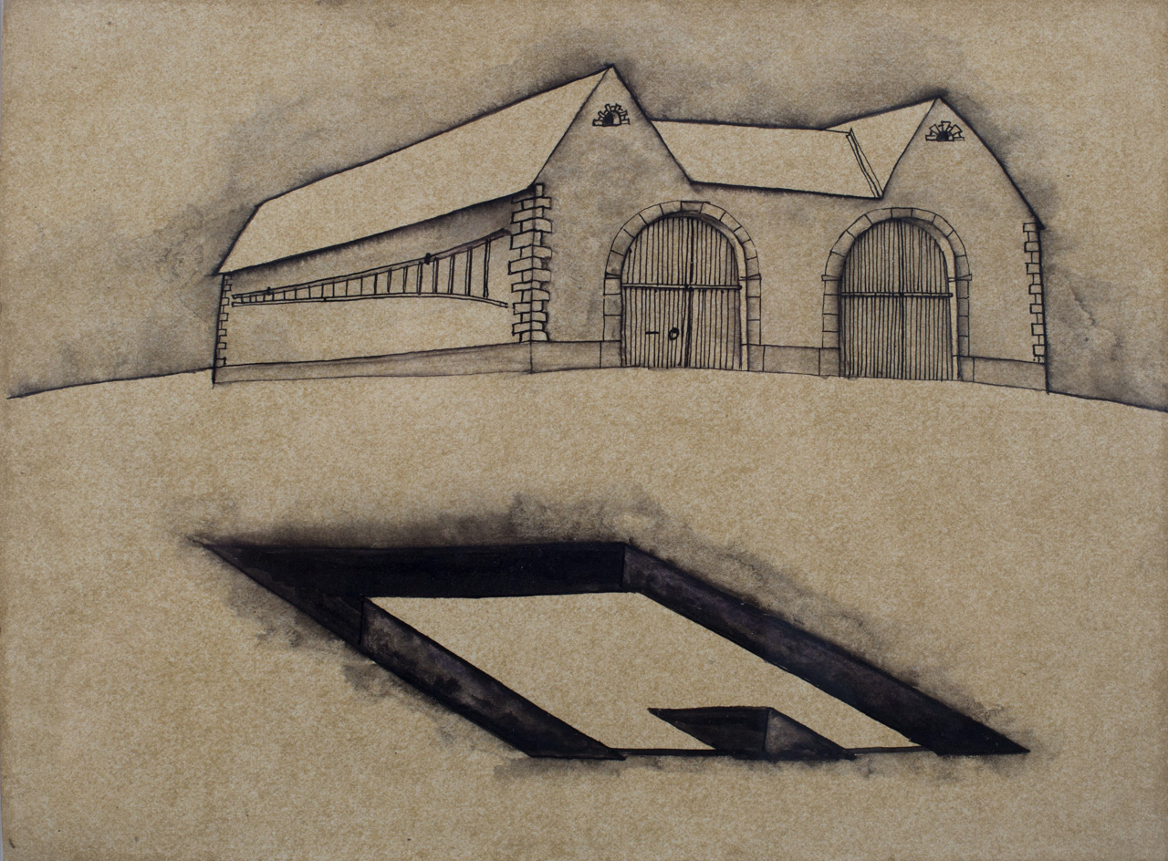 Kunstwerk Zonder titel (Boerderij met twee poorten) door Lemmen, Hans