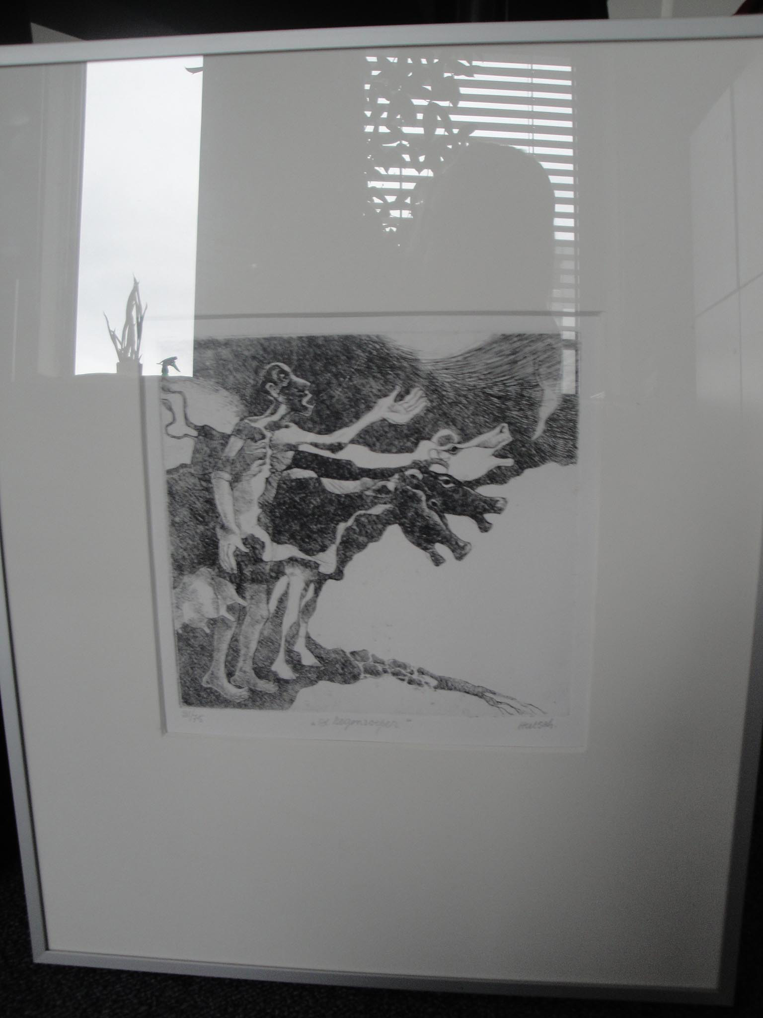 Kunstwerk De regenloper door Hutschemakers, Sjef